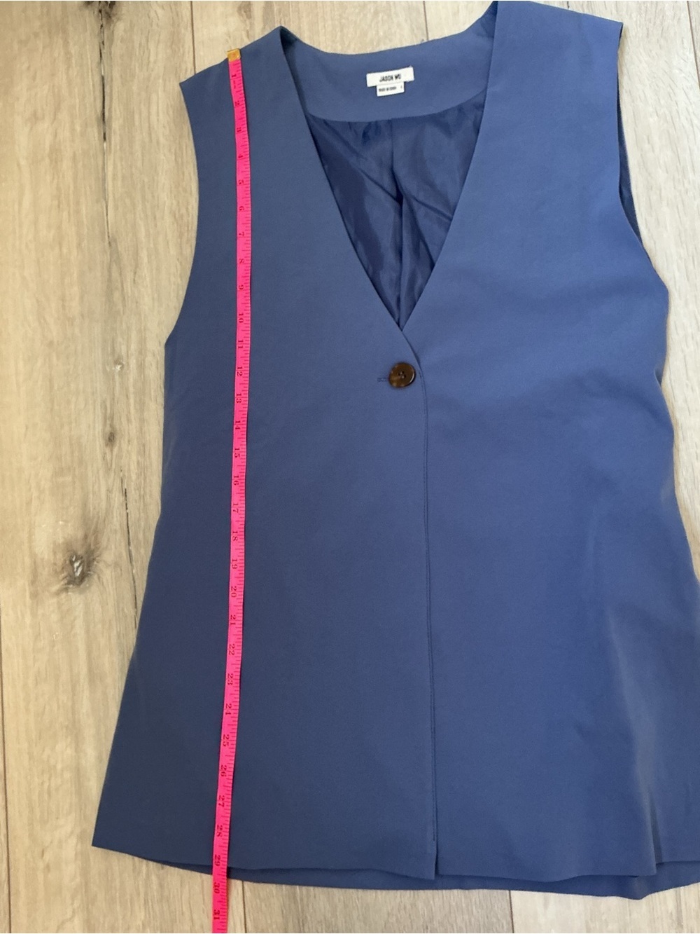 Jason Wu Blue Sleeveless V-Neck Button Front Tunic - Picture 8 of 10